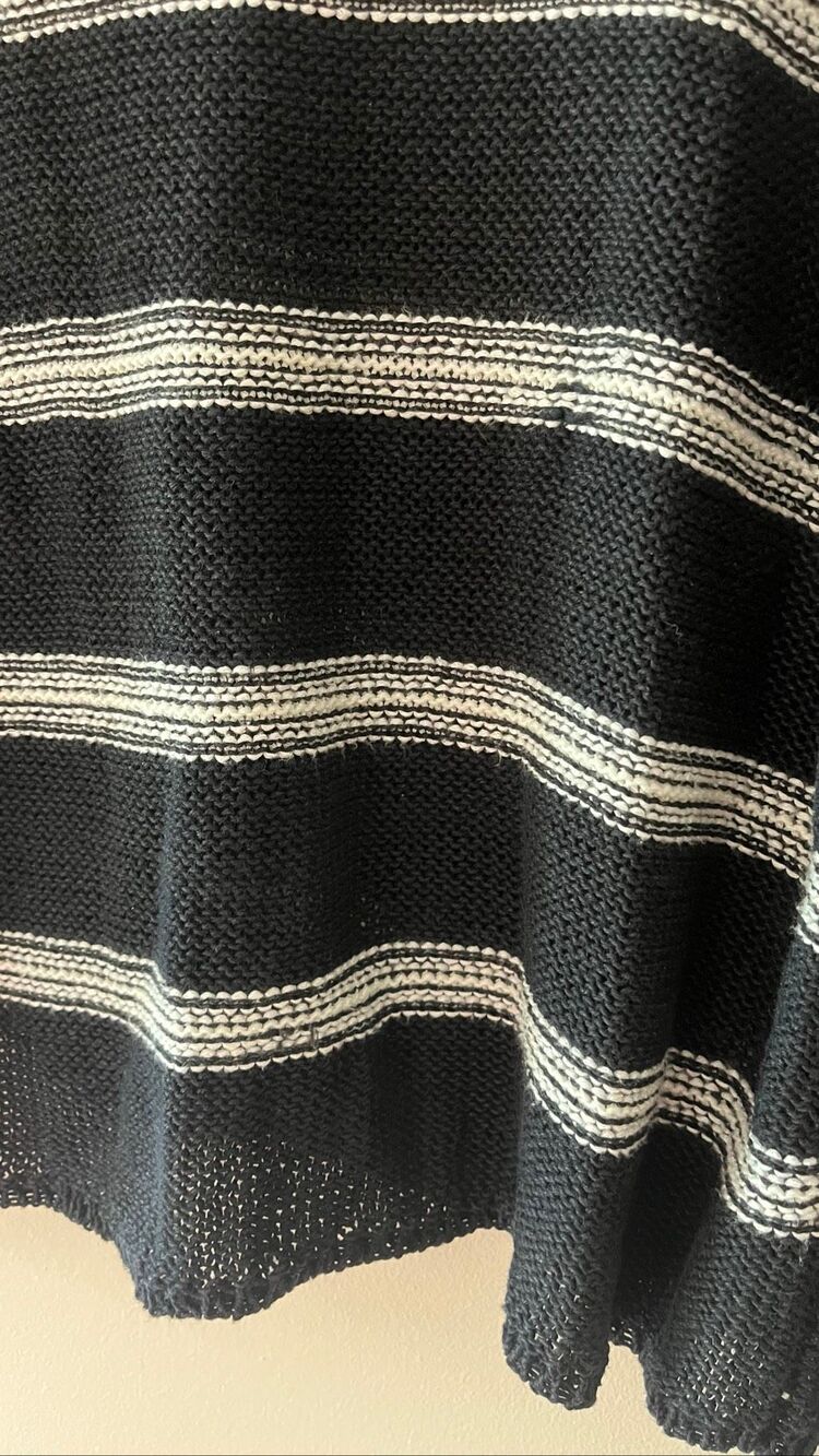 Fate Striped Sweater Womens Medium Black White Good Fisherman Linen Blend - Picture 3 of 9